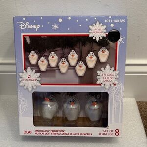 Disney Frozen Olaf Projection Musical Light String 8ft long plays in summer NIB